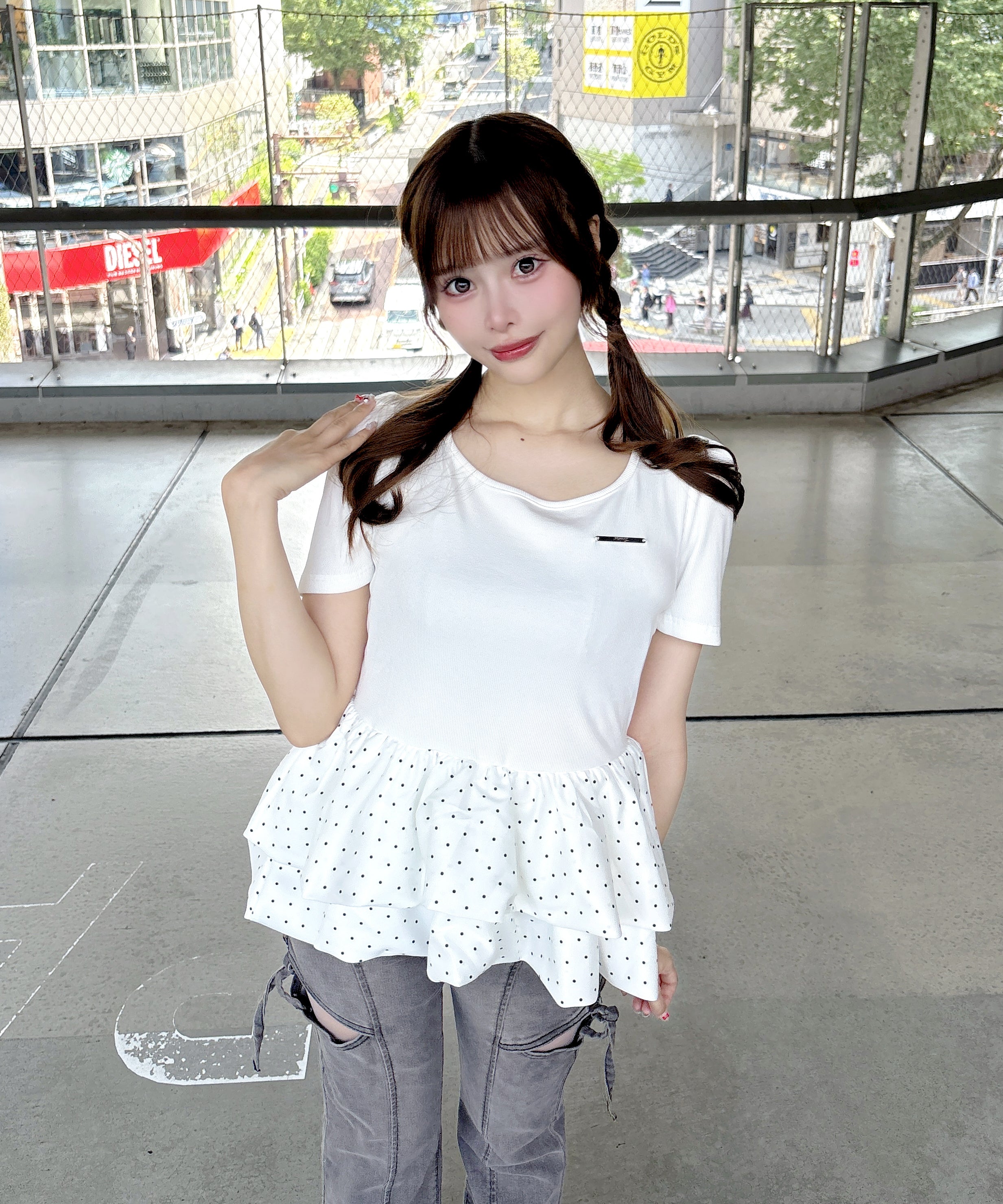♡セール中♡新品未使用♡ダーリッチ♡バックリボンペプラムトップス リボンツイードペプラムトップス – Darich