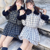 ファー付きバイカラーセットアップ