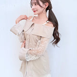 ベルトオフショルシャツ