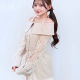 ベルトオフショルシャツ