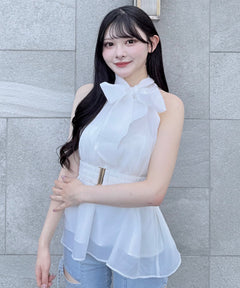 【予約商品 7月上旬お届け】アメスリリボンブラウス