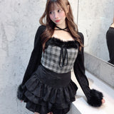 ファー付きボレロ風トップス