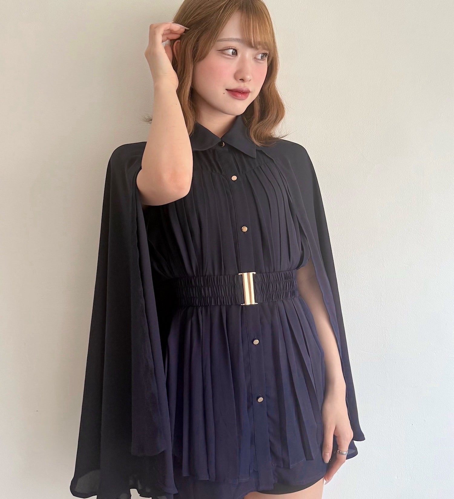 【予約商品9月上旬お届け】ケーププリーツシャツ