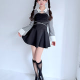 【予約商品2月上旬発送】ショートブラウスレイヤードワンピース