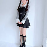 【予約商品2月上旬発送】ショートブラウスレイヤードワンピース