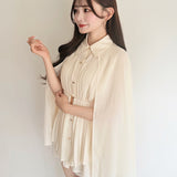 【予約商品9月上旬お届け】ケーププリーツシャツ