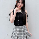 【予約商品8月中旬お届け】ビジューカラーニットトップス