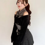 【予約商品9月下旬お届け】シャツレイヤードシャギーニット