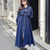 【公式オンライン先行販売！】ロングレイヤードフロントジップワンピース
