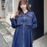 【公式オンライン先行販売！】ロングレイヤードフロントジップワンピース