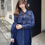 【公式オンライン先行販売！】ロングレイヤードフロントジップワンピース