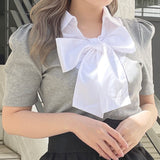ボウタイブラウスレイヤードトップス
