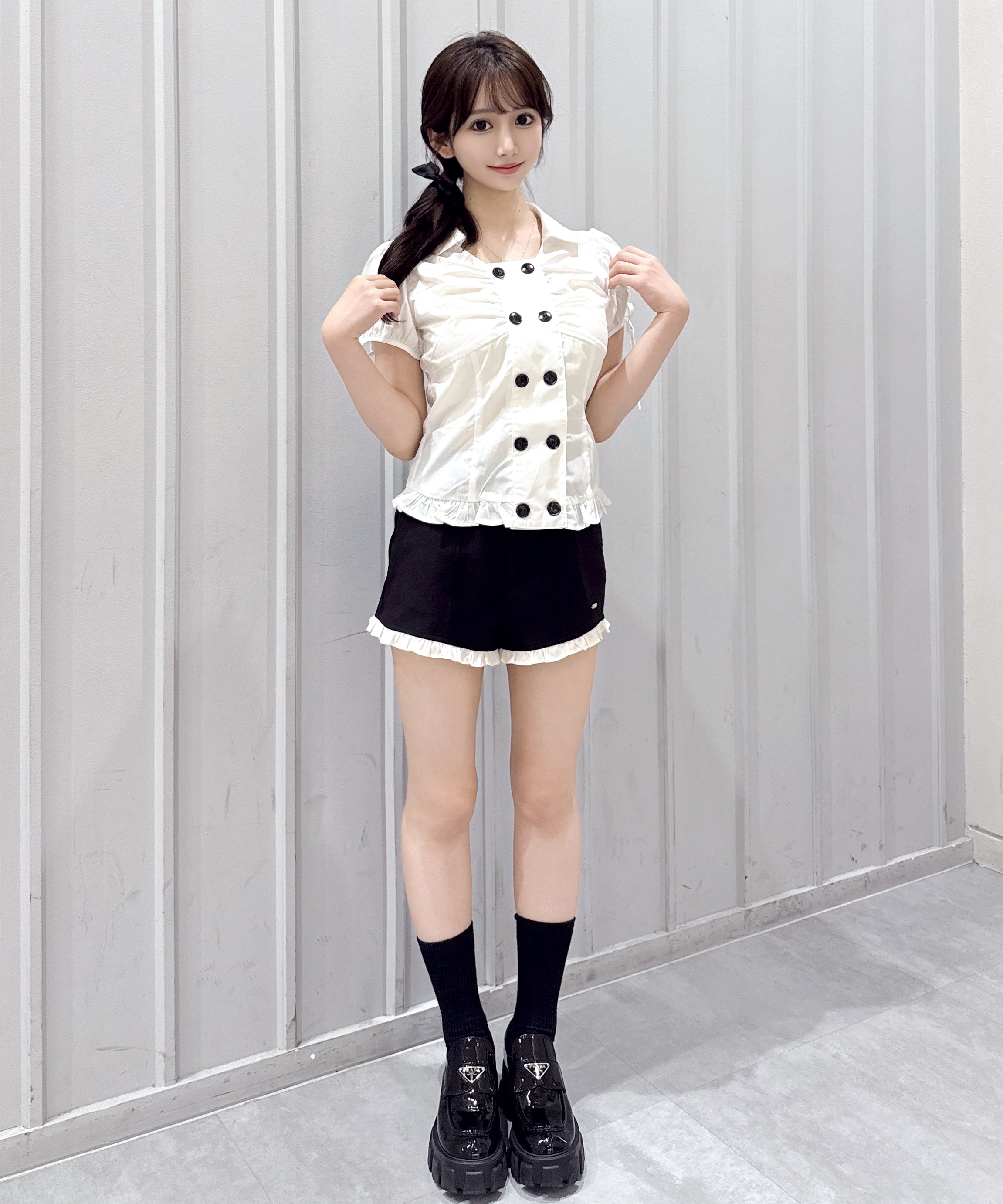 【SALE】Ｗボタンブラウス