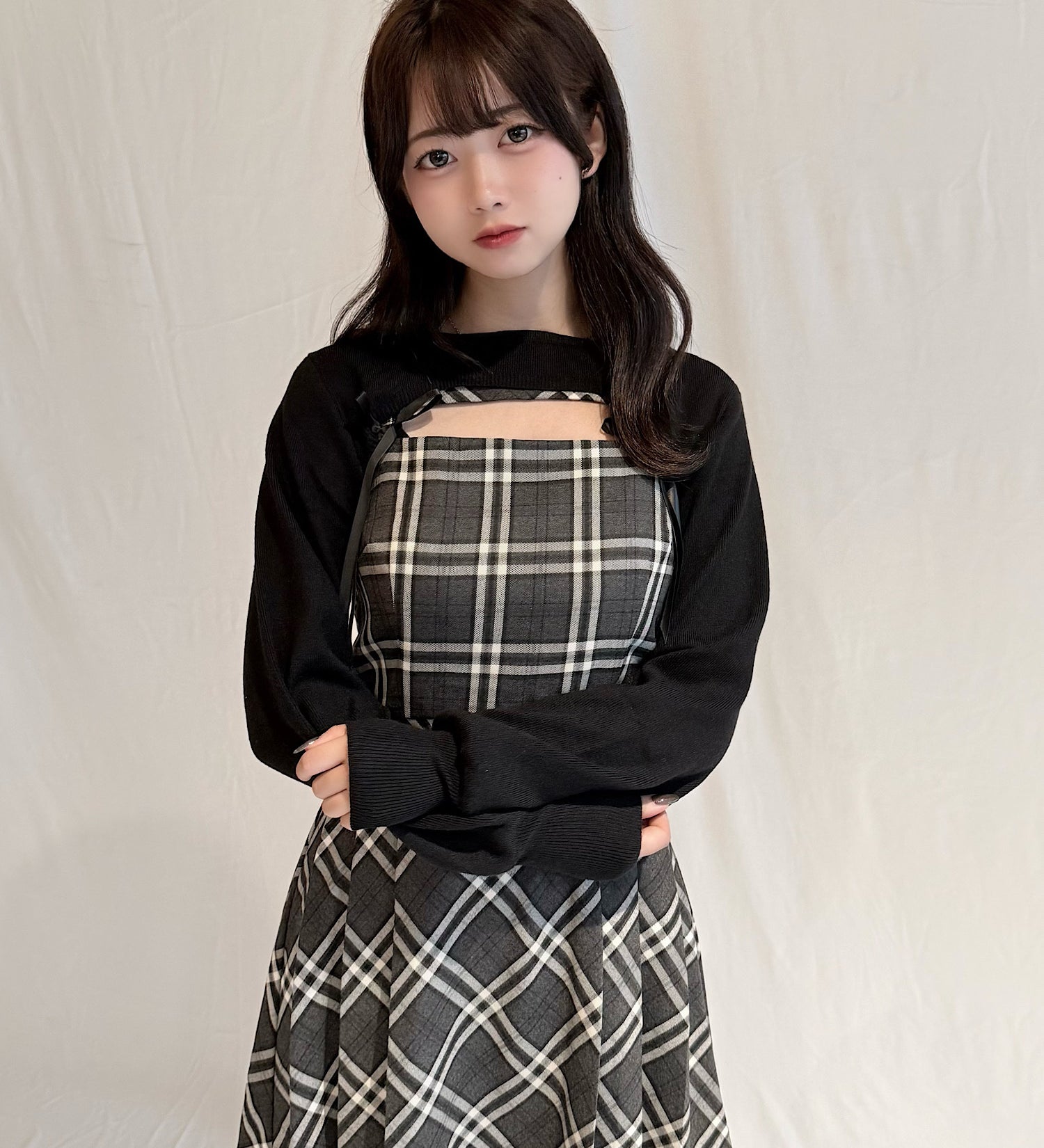 ショートニット×キャミワンピースセット
