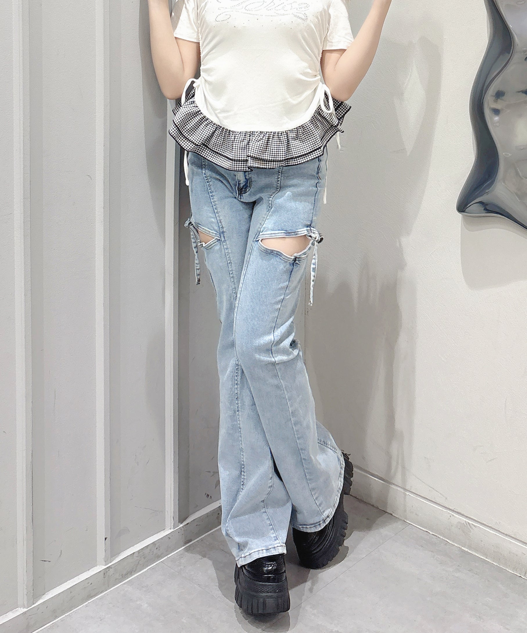 モデル身長：157cm 着用サイズ：S / ブルー