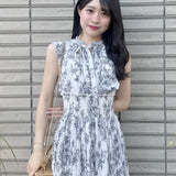 リボンタイフラワーワンピース