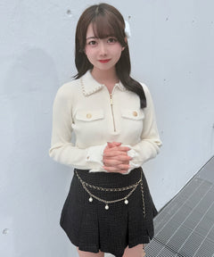 チェーンカラーZIPニット