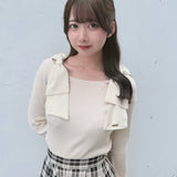 【予約商品10月上旬】ショルダーリボンニット