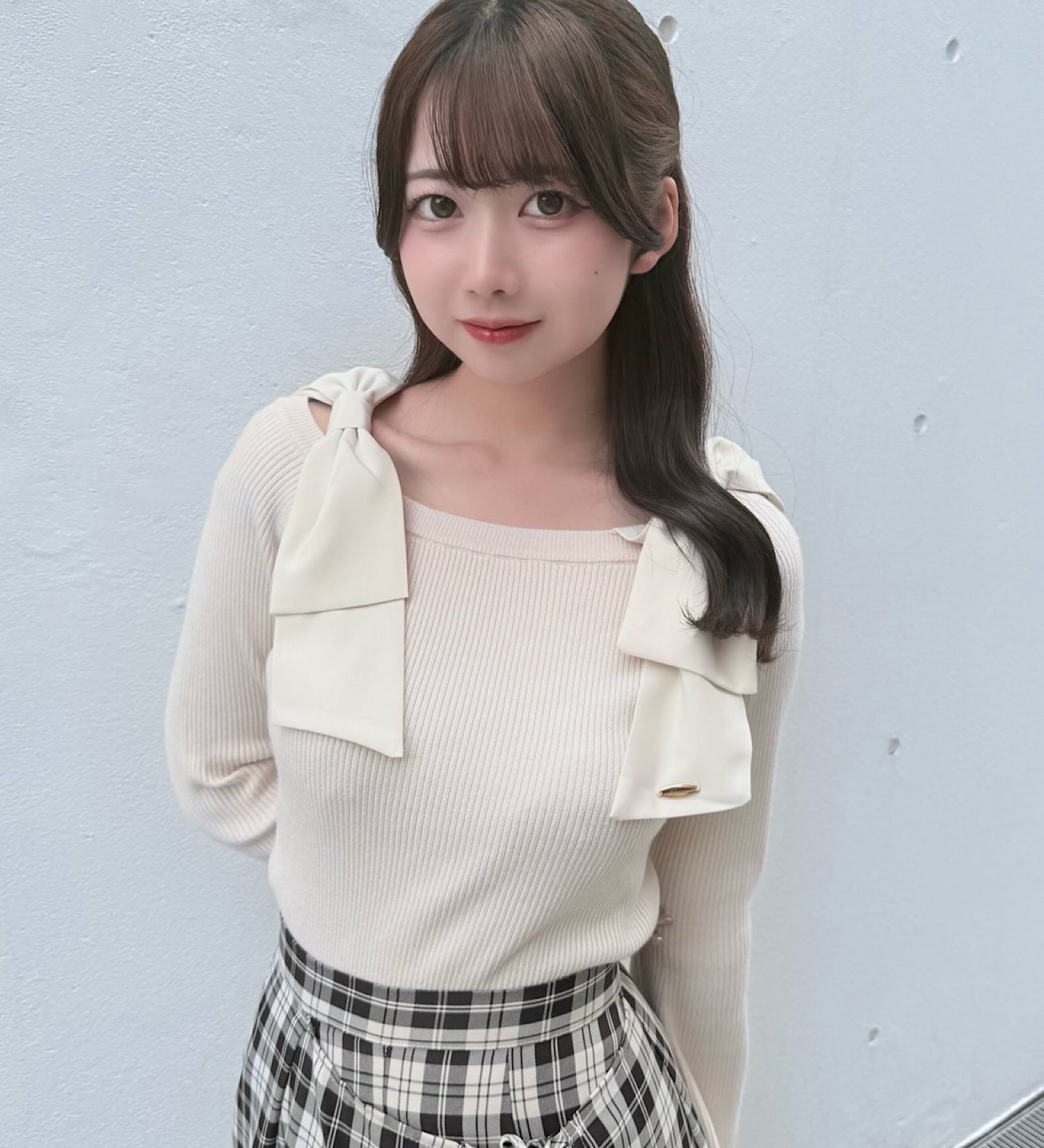 【予約商品10月上旬】ショルダーリボンニット