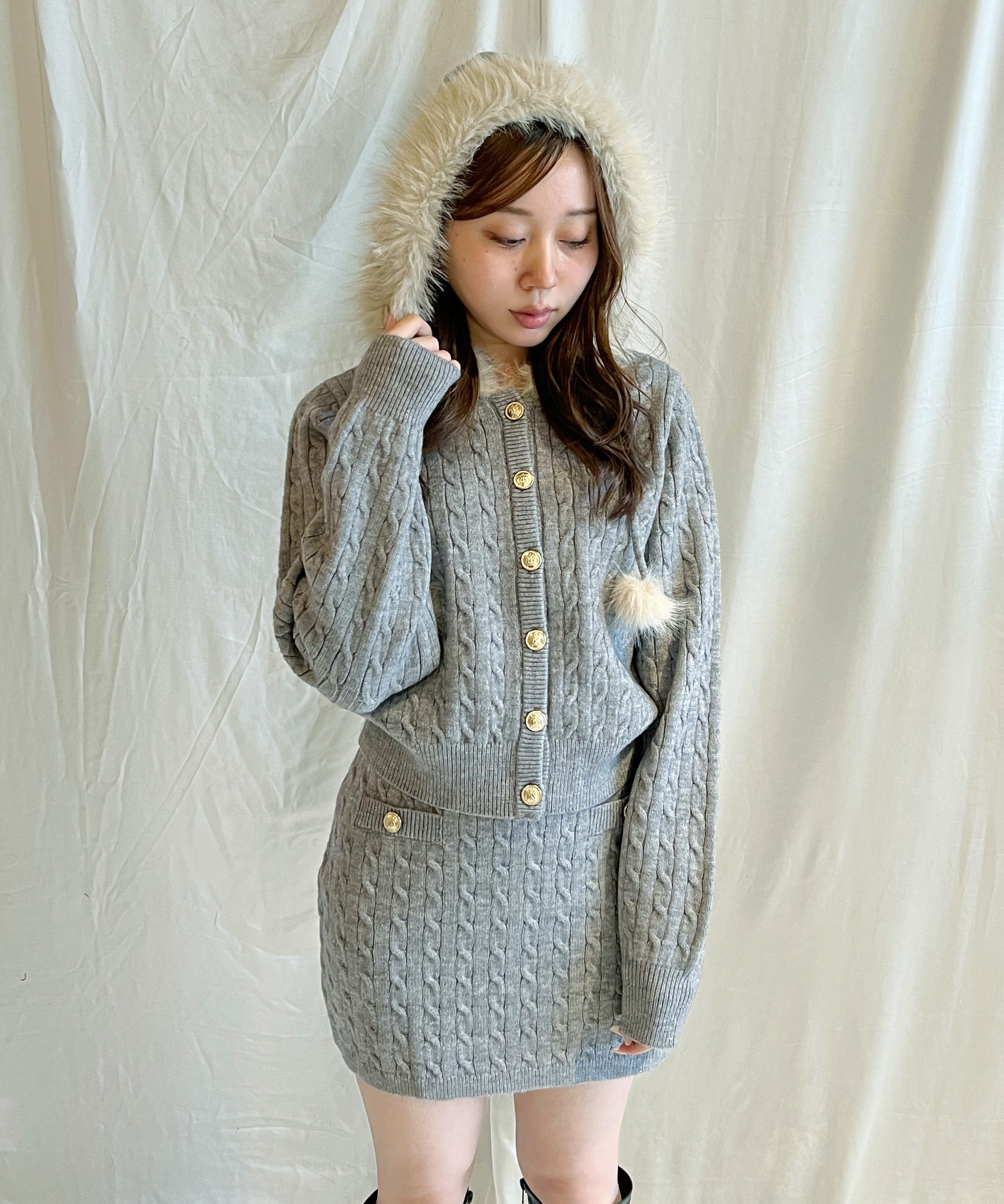 予約商品 12月下旬発送】ファー付きケーブルパーカー – PARK by