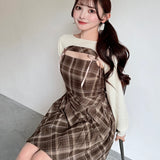 【予約商品9月中旬お届け】ショートニット×キャミワンピースセット