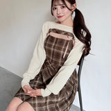 【予約商品9月中旬お届け】ショートニット×キャミワンピースセット