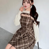 【予約商品9月中旬お届け】ショートニット×キャミワンピースセット
