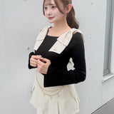 【予約商品10月上旬お届け】ショルダーリボンニット