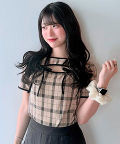 【予約商品 7月下旬お届け】パイピングリボントップス