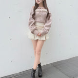 ファーケーブルアンサンブルニット