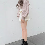 ファーケーブルアンサンブルニット