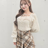 【予約商品 9月下旬お届け】ロービングチェックタックミニスカート