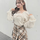 【予約商品 9月下旬お届け】ロービングチェックタックミニスカート
