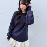 ラメ刺繍ハートニット