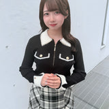 【予約商品10月下旬お届け】チェーンカラーZIPニット