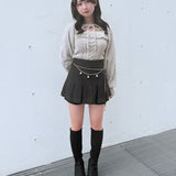 【予約商品10月上旬お届け】ファーケーブルアンサンブルニット