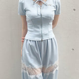 【SALE】レースパーカートップス（SET UP対応）