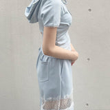 【SALE】レースパーカートップス（SET UP対応）