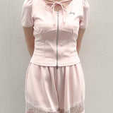 【SALE】レースパーカートップス（SET UP対応）