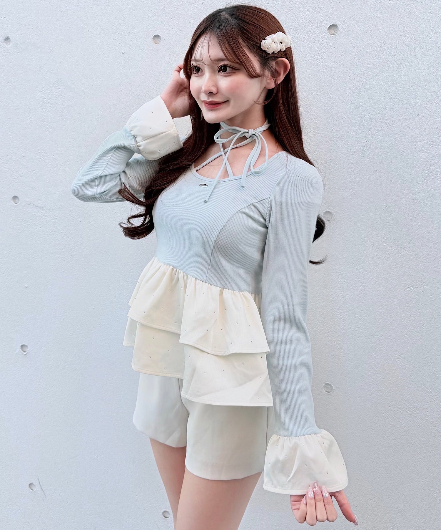 予約商品2月下旬発送予定】ストーンドットペプラムトップス – PARK by