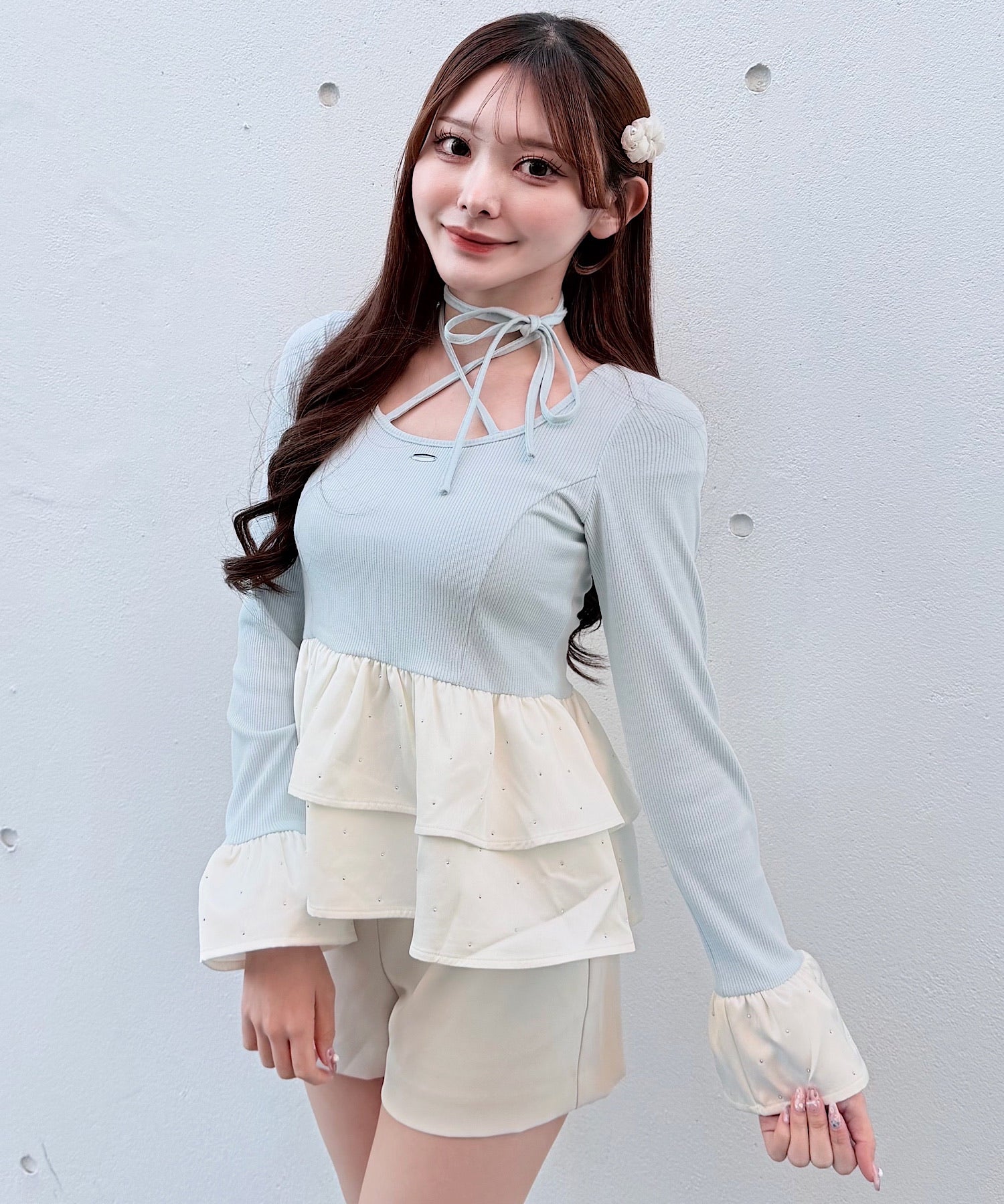 予約商品2月下旬発送予定】ストーンドットペプラムトップス – PARK by