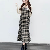 【予約商品10月下旬お届け】シャギーボレロロングチェックワンピース