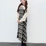 【予約商品10月下旬お届け】シャギーボレロロングチェックワンピース