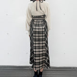 【予約商品10月下旬お届け】シャギーボレロロングチェックワンピース