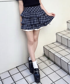 サイドリボンティアードスカート