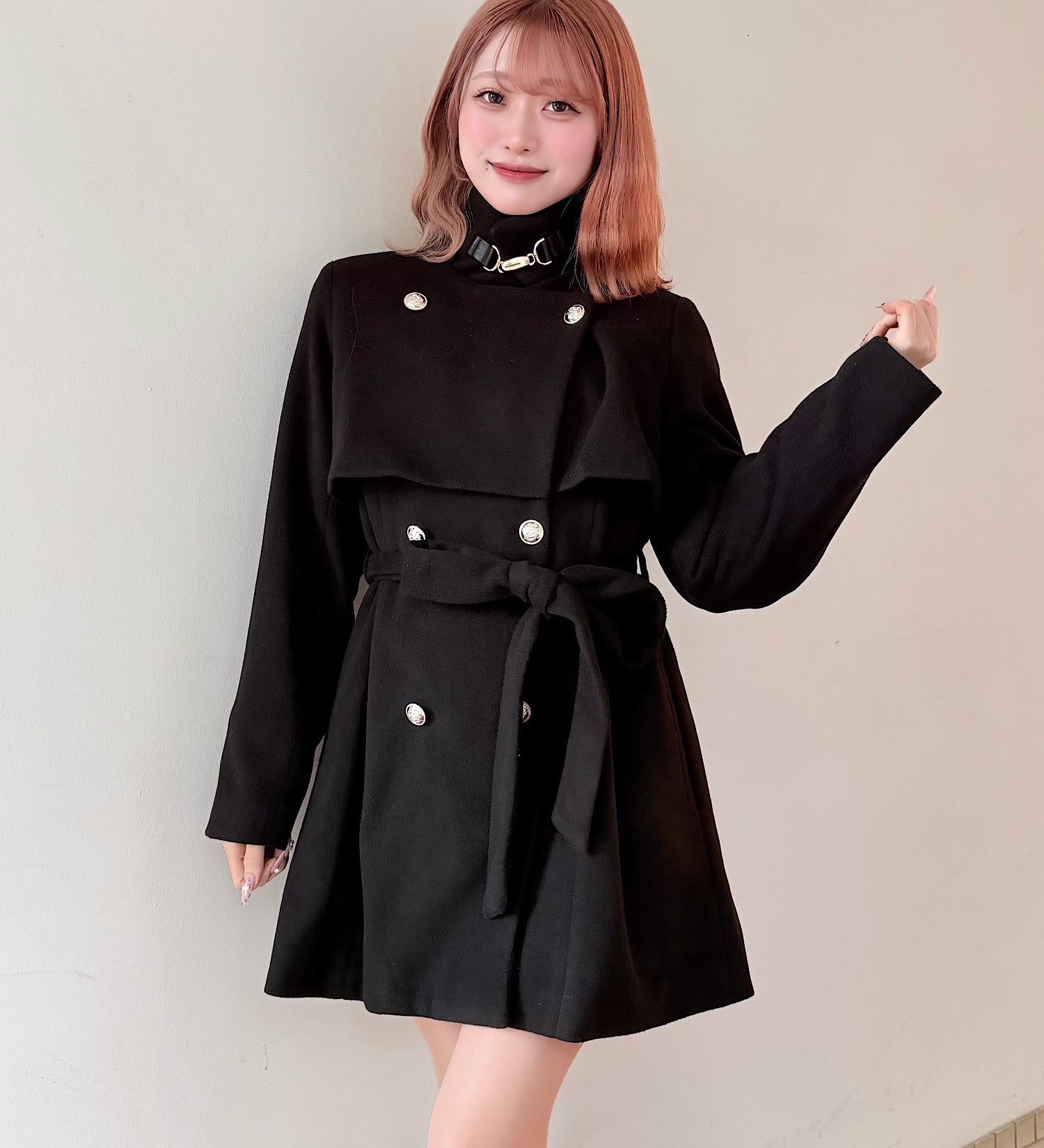 ビットスタンドカラーミドルコート