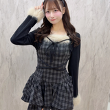【 9月25日(金)発売スタート 】ファー付きレイヤード風ワンピース