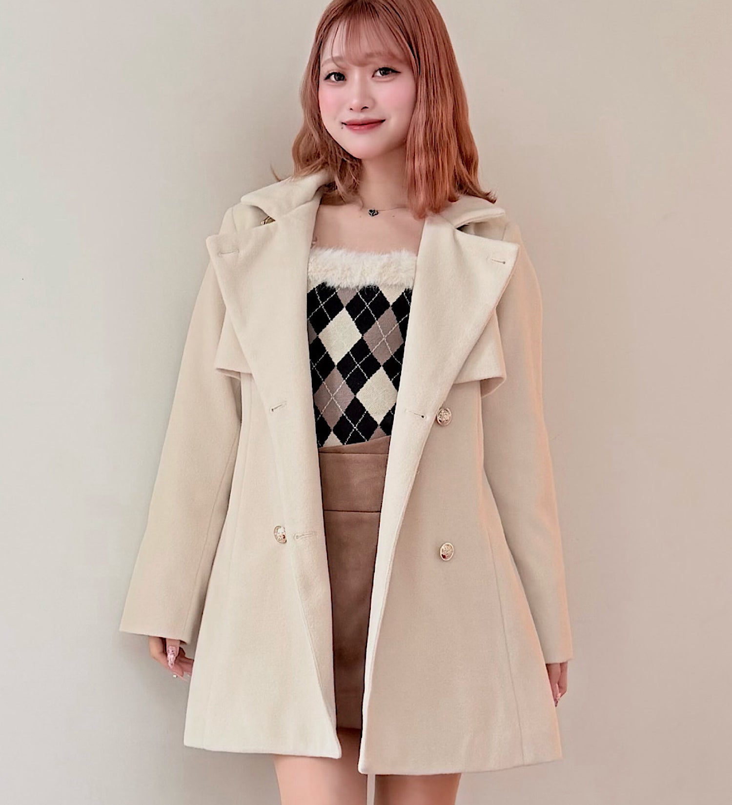 ビットスタンドカラーミドルコート