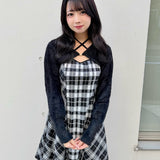 【予約商品 12月上旬発送】シャギーボレロミニチェックワンピース