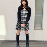 【予約商品 12月上旬発送】シャギーボレロミニチェックワンピース